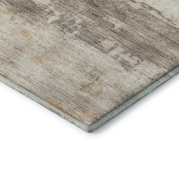 Mayfield Premium Machine Washable Abstract AMF2145 Putty 5 ft. x 7 ft. 6 in. Area Rug