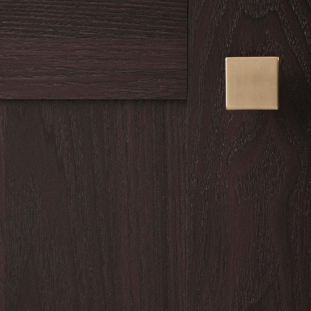 Elusive Golden Nickel Square Cabinet Knob with Mounting Hardware