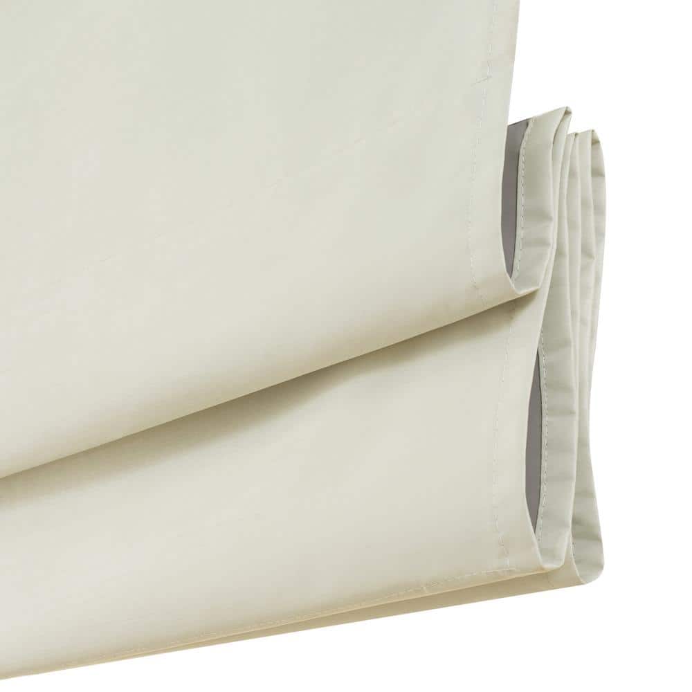 Ivory Faux Silk Cordless Blackout Roman Shade, 39 x 64