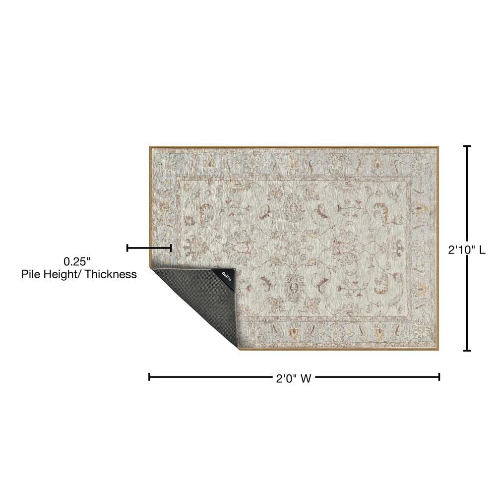 Gel Pro Beige Geometric Polyester 2' x 3' Accent Rug