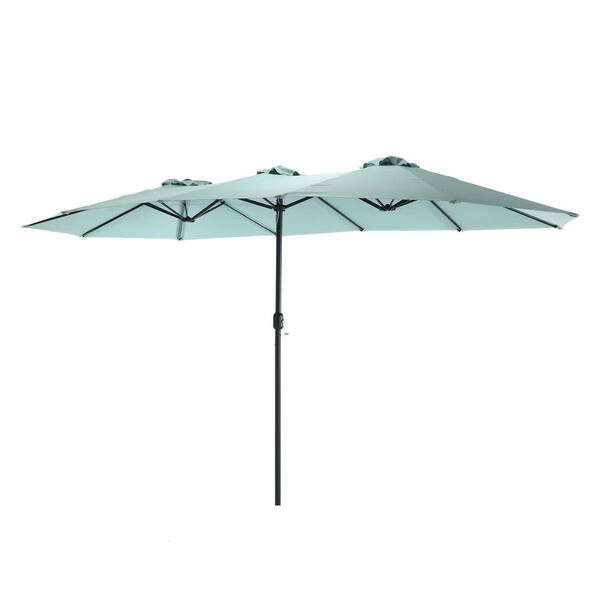 HOMEFUN 15 ft. Large Double Sided Steel Outdoor Patio Umbrella with ...