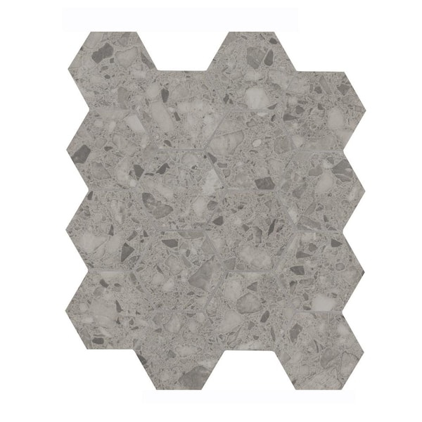 Smoky Terrazzo 12 in. x 12 in. Matte Porcelain Mesh-Mounted Mosaic Floor and Wall Tile (0.84 sq. ft. /Each)