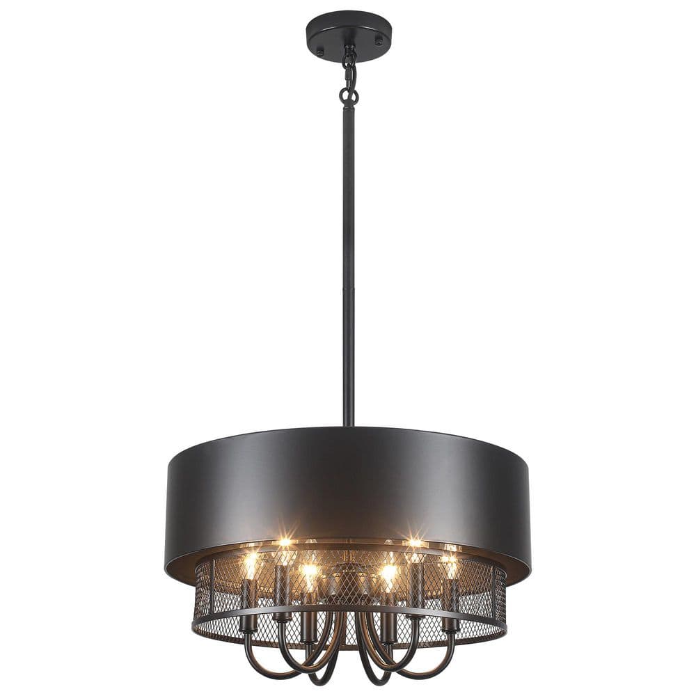 6-Light Black Cage Candlestick Hanging Linear Chandelier Lighting with Iron Shade for Kitchen Island price history on PriceWatchPro