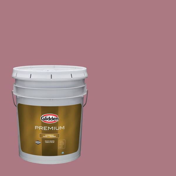 Glidden Premium 5 gal. PPG1049-5 Mauve Madness Flat/Matte Exterior Paint