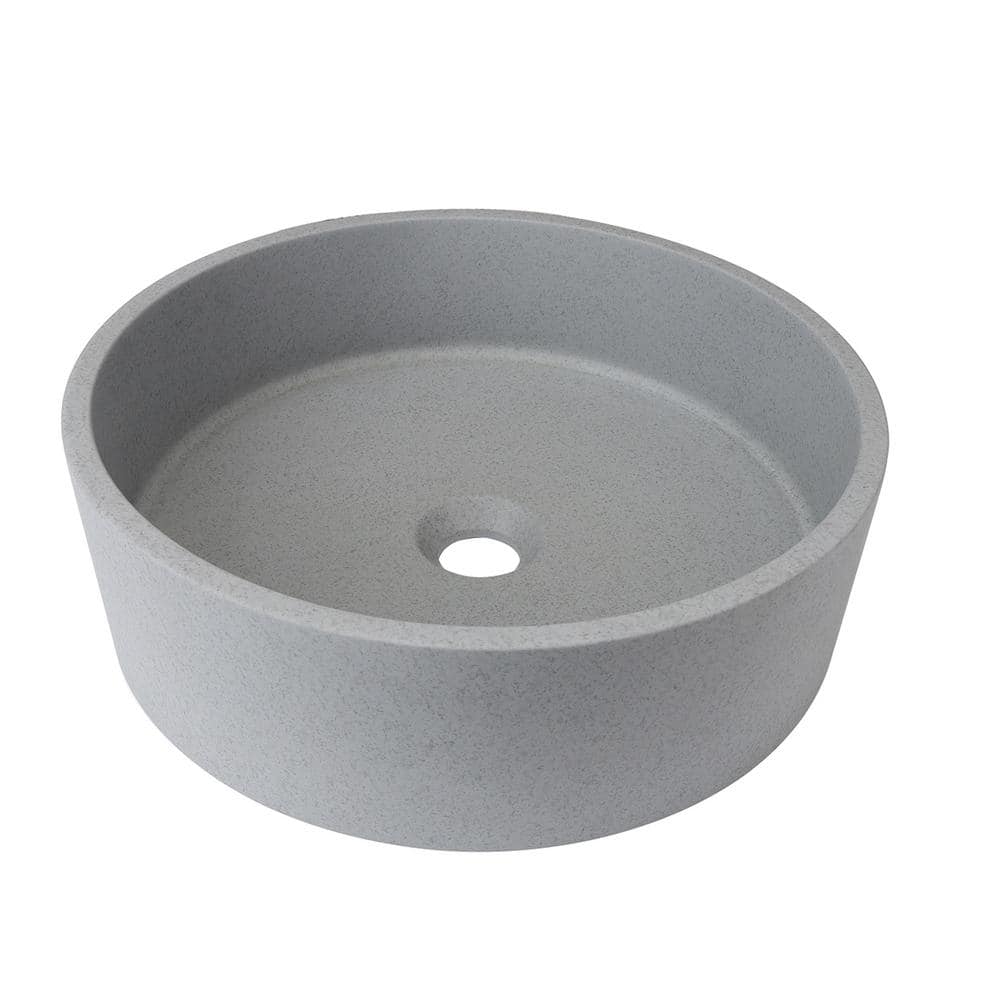 JimsMaison Dark Grey Concrete Round Vessel Sink JMAOBS04-1313 - The Home  Depot