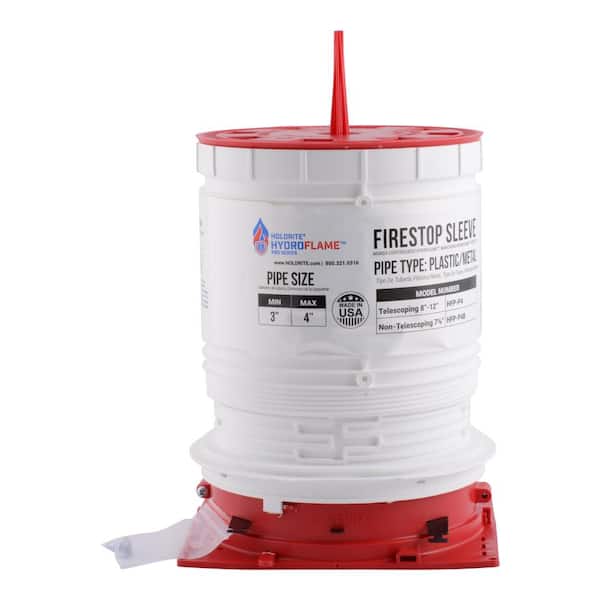 HOLDRITE HydroFlame Firestop Pro 3 in. to 4 in. x 8 in. to 12 in. H Telescoping Sleeve
