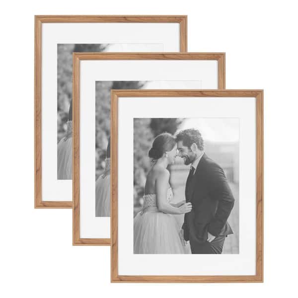 Adlynn 14 in. x 18 in. Brown Picture Frame (Set of 3)