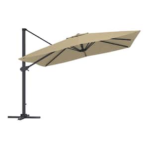 10 ft. Square Cantilever Patio Umbrella in Red (without Umbrella Base)