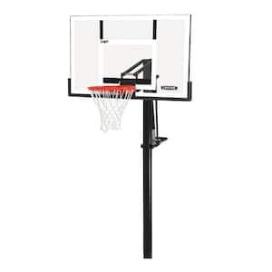 54 in. x 33 in. shatterguard inground w/ 4 in. sq. pole and slam it pro rim