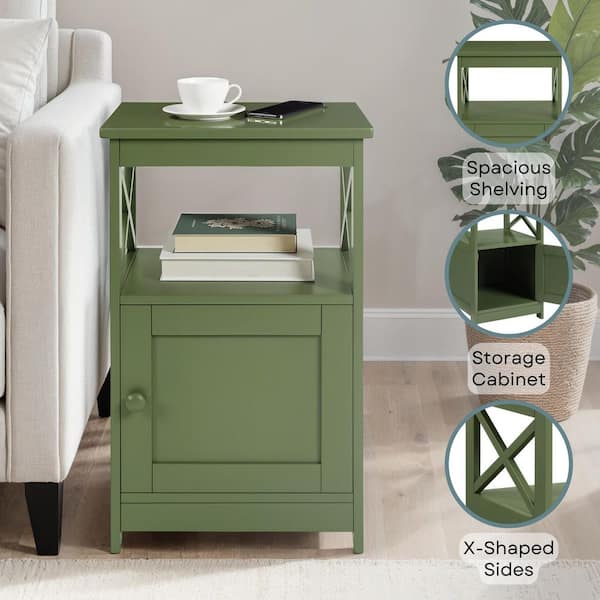 Convenience Concepts Oxford 15.75 in. W Dark Sage Green Square