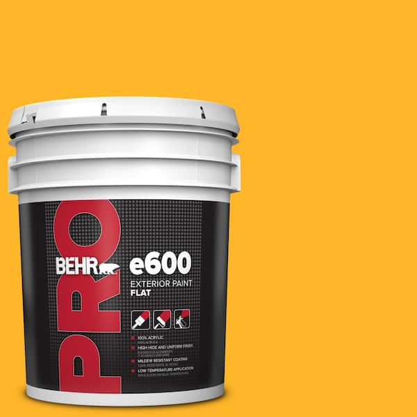 BEHR PRO 5 gal. #P260-7 Extreme Yellow Flat Exterior Paint