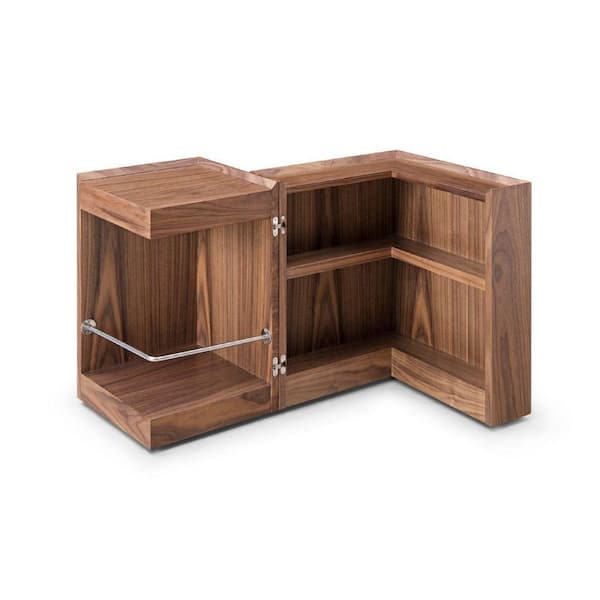 Benjara 17 in. Walnut Brown Wood Side Rectangular End Table with Hidden Storage and 1 Shelf