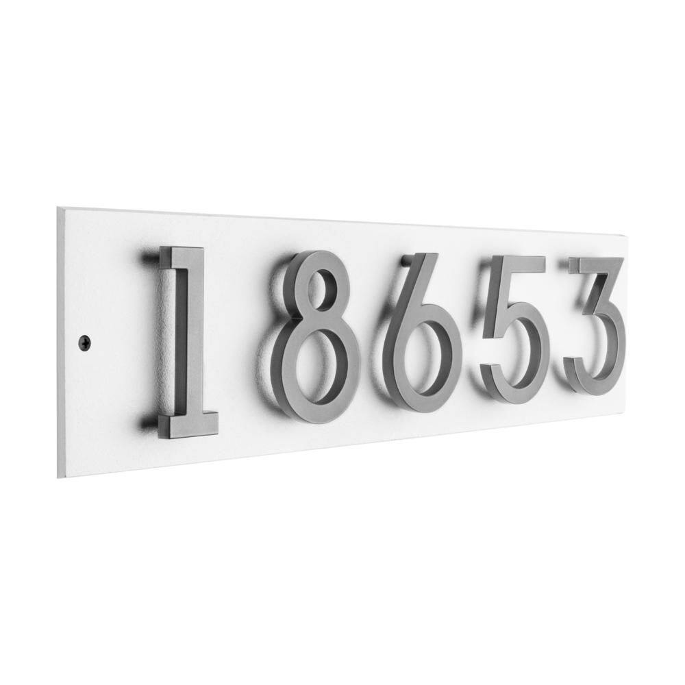 Floating Stand-Off 5-Number Horizontal Sign White with Silver Modern Font Numbers price history on PriceWatchPro