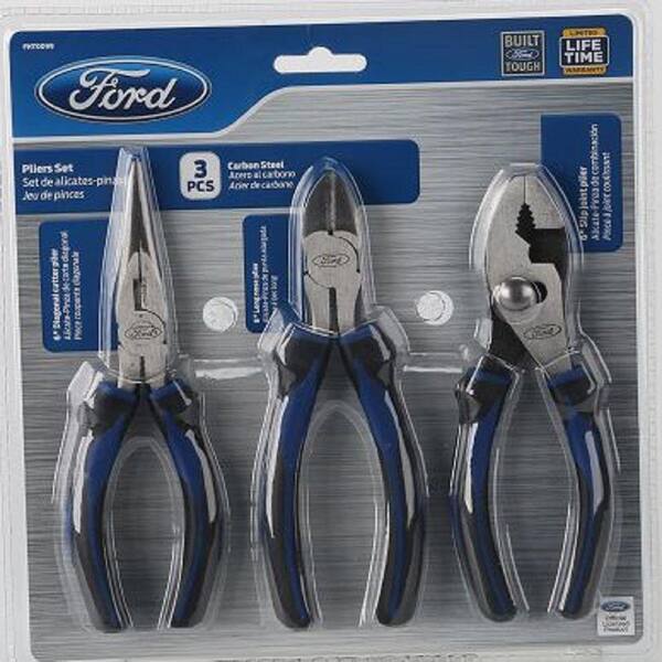 Ford 6 in. Slip Joint Diagonal and Long Nose Plier Set (3-Piece)