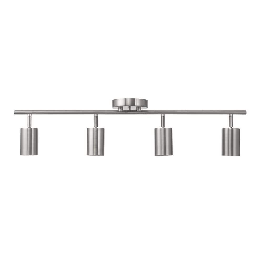 2.5 ft. 4-Light Brushed Nickel Fixed Track Lighting Kit