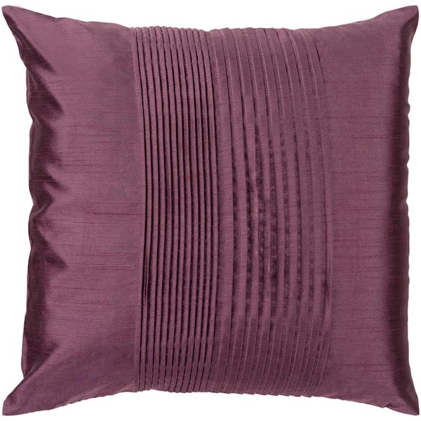Livabliss Virgili Purple Solid Polyester 18 in. x 18 in. Throw Pillow