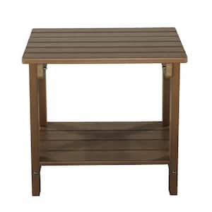 Brown Rectangular Polystyrene Outdoor Side Table for Deck, Backyards, Lawns, Poolside, and Beaches