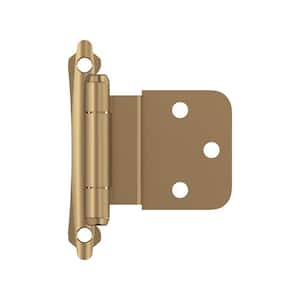 Champagne Bronze 3/8 in (10 mm) Inset Self Closing, Face Mount Cabinet Hinge (2-Pack)