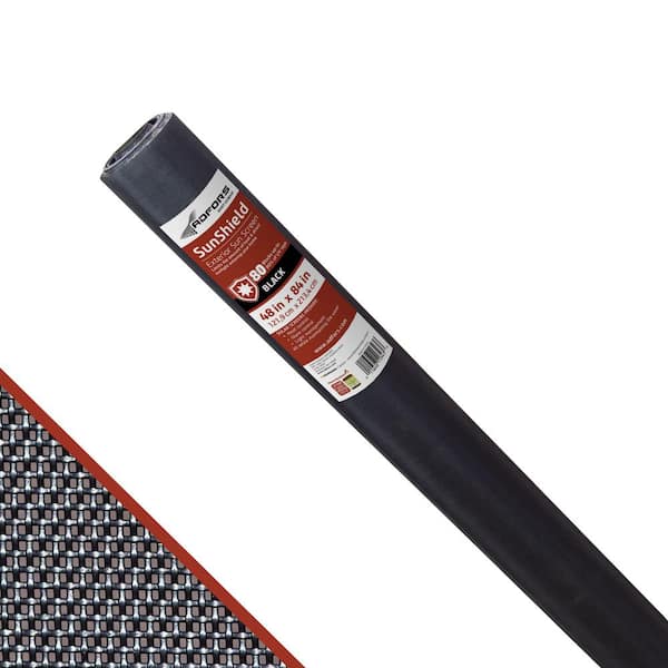 Saint-Gobain ADFORS 48 in. x 84 in. Black Polyester Sunshield 80 Solar Screen Roll for Windows, Doors and Shades