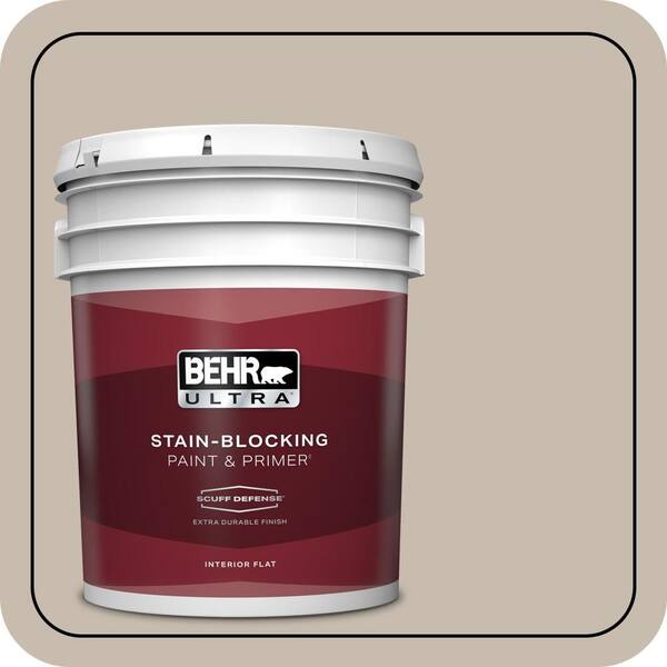 BEHR ULTRA 5 gal. #ECC-44-1 Barley Field Extra Durable Flat Interior Paint & Primer