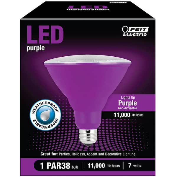 Feit Electric 90-Watt Equivalent PAR38 LED Weatherproof Purple Color Light Bulb (4-Pack)
