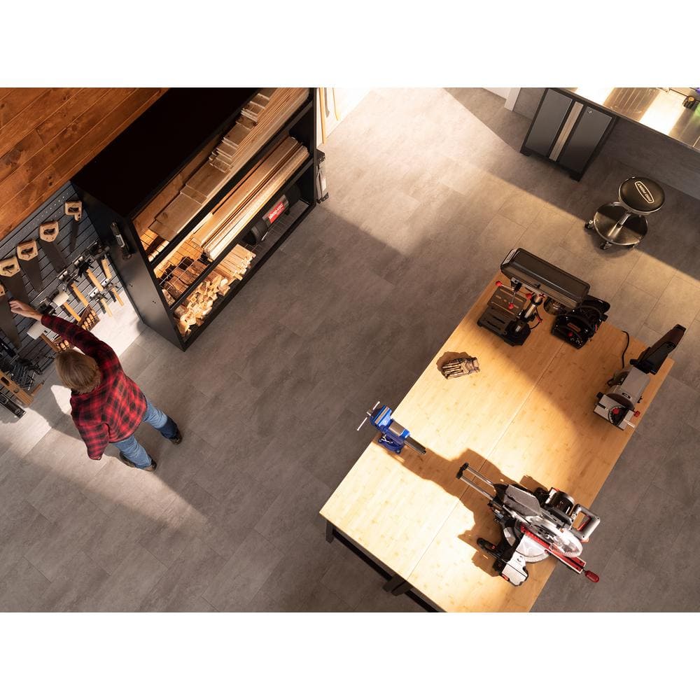Pro Series 56" Adjustable Steel and Bamboo Workbench in Black