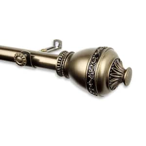 28 in. - 48 in. Telescoping Single Curtain Rod Kit in Antique Brass with Amelie Finial