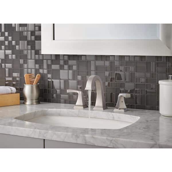 Dryden 8 in. Widespread 2-Handle Bathroom Faucet with Metal Drain Assembly in Stainless