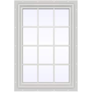 35.5 in. x 47.5 in. V-2500 Series White Vinyl Fixed Picture Window with Colonial Grids/Grilles