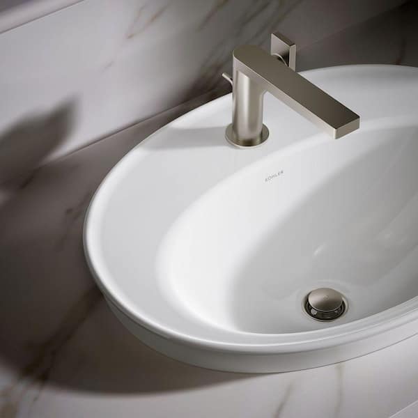 KOHLER Serif 22.1 in. x 16.25 in. Drop-In Bathroom Sink in White
