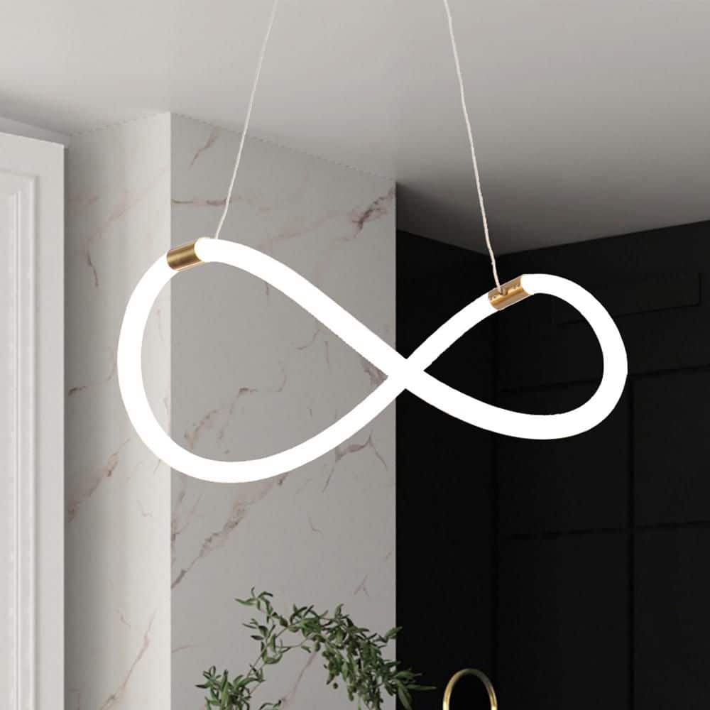 Contemporary 18-Watt 3045K 1-Light Integrated LED Round Chandelier, White Tube Pendant Light, Adjustable Shape price drop on PriceWatchPro