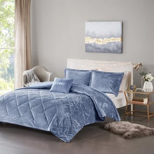 Isabel 3-Piece Blue Polyester Twin/Twin XL Duvet Cover Set