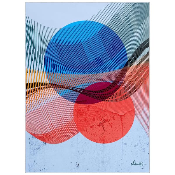 Empire Art Direct Multi-Colored 8 ft. x 10 ft. Ephemeral Sunset Washable Cirlces Art Area Rug