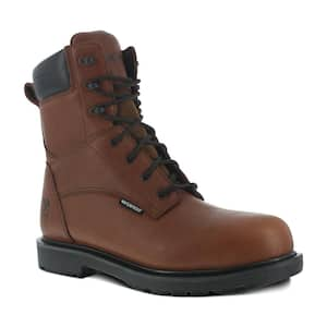 Men's Hauler Waterproof 8 in. Work Boot - Composite Toe - Brown Size 14(M)