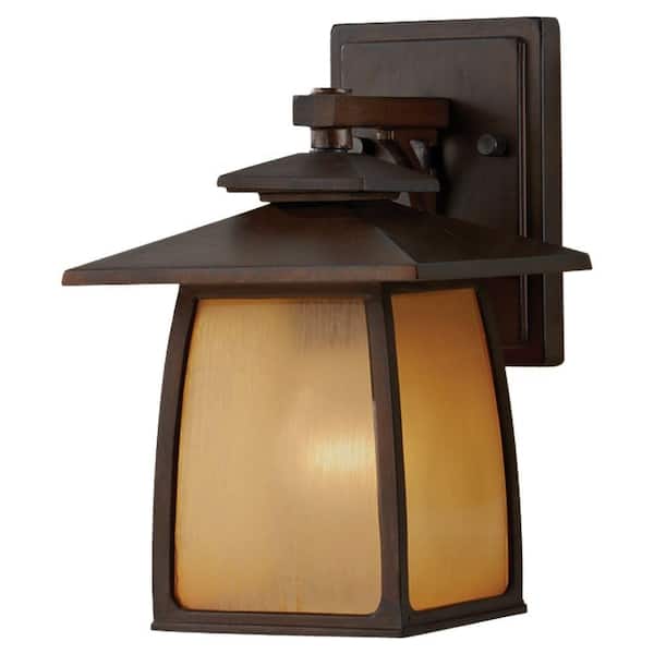 Generation Lighting Wright House 1-Light Sorrel Brown Outdoor 10.938 in. Wall Lantern Sconce