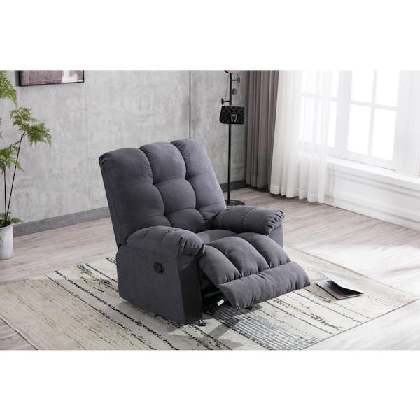 blue fabric rocker recliner