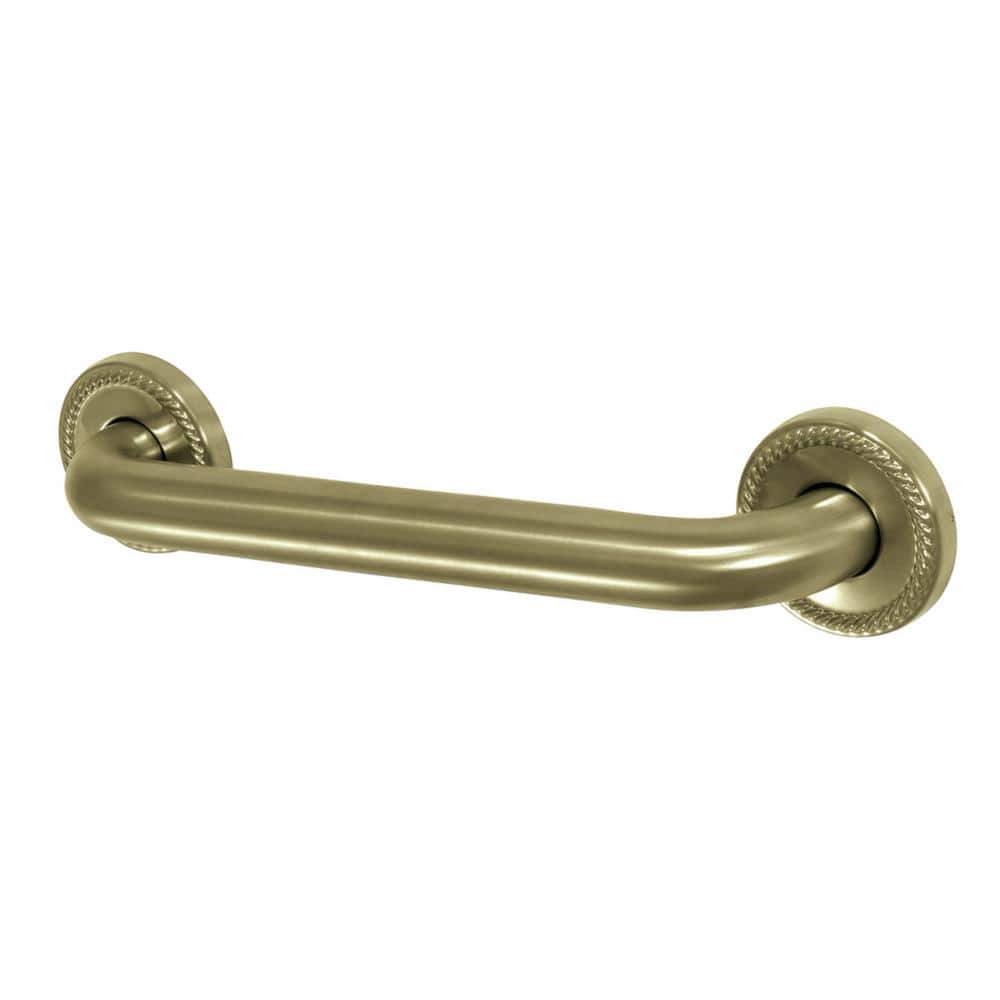 Kingston Brass Roped 12 in. x 11/4 in. Grab Bar in Brushed Brass