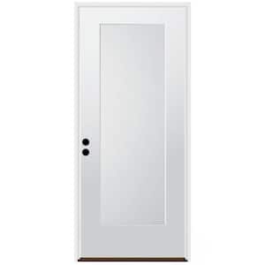 36 in. x 80 in. 1-Panel Right-Hand/Inswing Unfinished Primed White Fiberglass Prehung Front Door w/4-9/16 in. Jamb Size