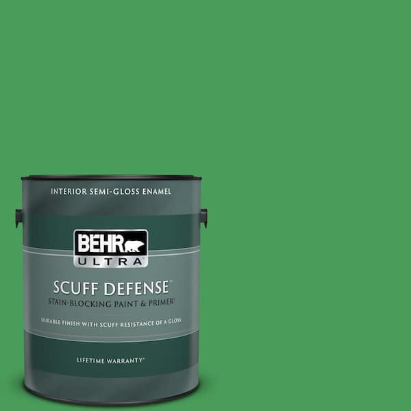 BEHR ULTRA 1 gal. #P400-6 Clover Patch Extra Durable Semi-Gloss Enamel Interior Paint & Primer