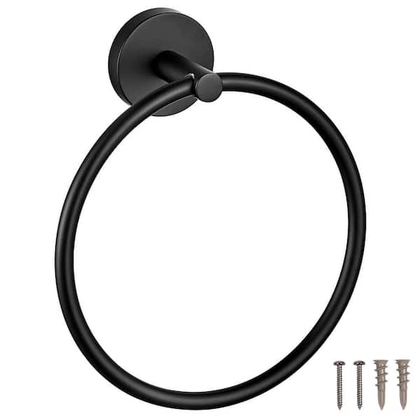 Graz Park Towel Ring, Wall Mounted Towel Ring in Matte Black