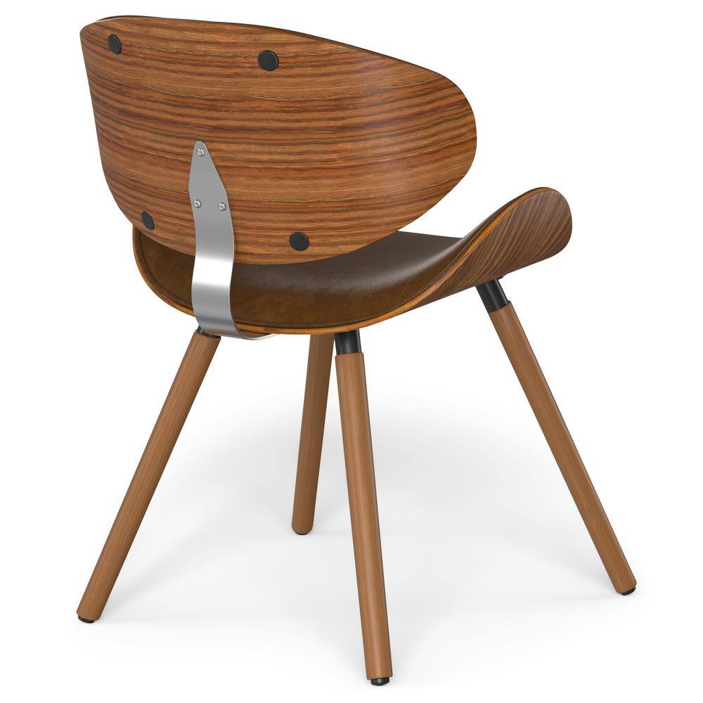 Marana Deep Tan Faux Leather and Wood Dining Chair