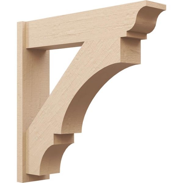 Ekena Millwork 8 in. x 36 in. x 36 in. Balboa Traditional Rough Cedar Woodgrain Timberthane Polyurethane Outlooker, Primed Tan
