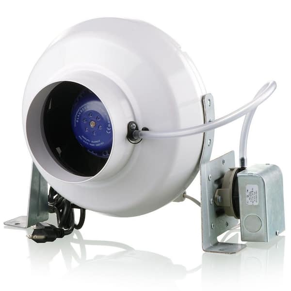 Dryer Booster Fan with Pressure Sensor - 4 in. Duct Fan 162 CFM