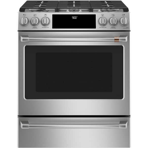 30 in. 5.7 cu. ft. Smart Slide-In Dual Fuel Range with Convection in Stainless Steel