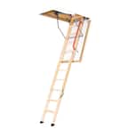 New LWF 8 ft. - 10 ft., 30 in. x 54 in. Fire Rated Insulated Wood Attic Ladder with 300 lb. Maximum Load Capacity