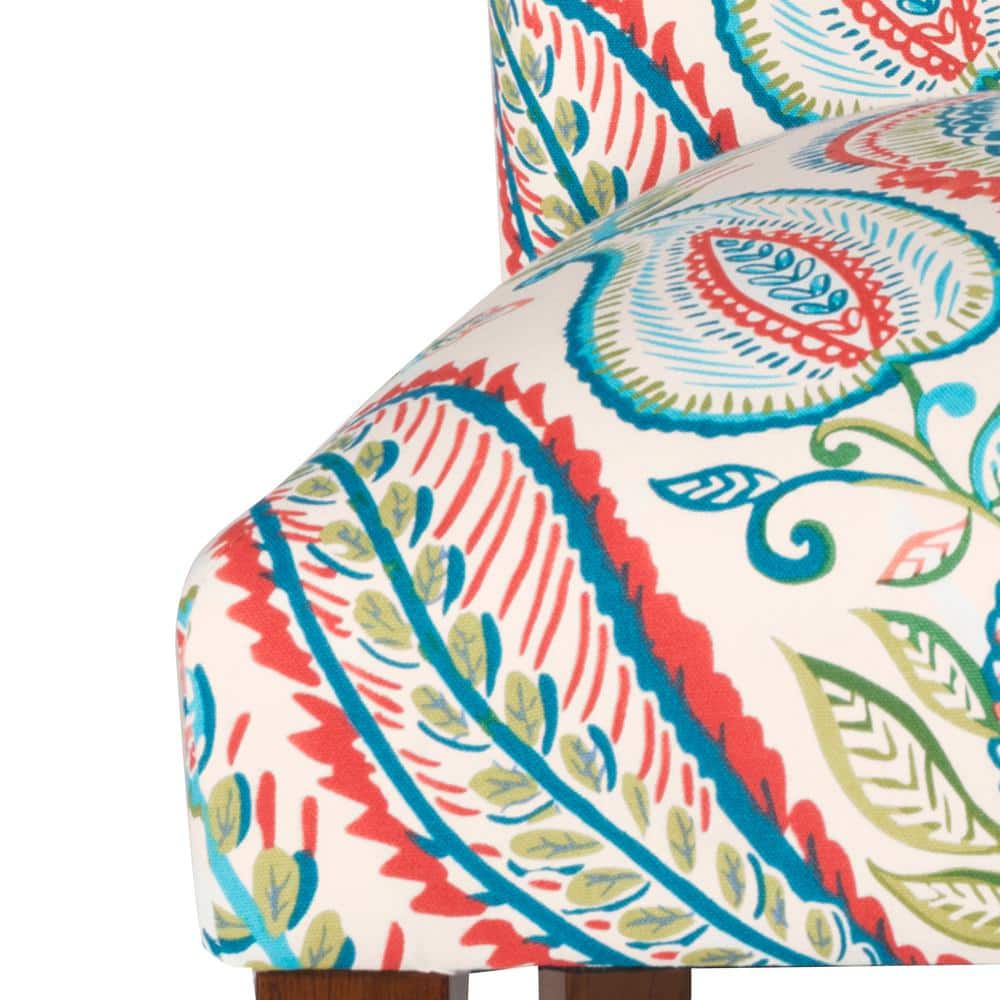 Classic Multicolor Linen and Wood Parsons Side Chair Set