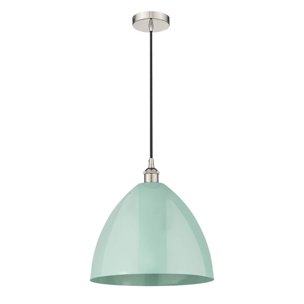 Plymouth Dome 100-Watt 1-Light Polished Nickel Standard Mini Pendant Light with Metal Shade price history on PriceWatchPro