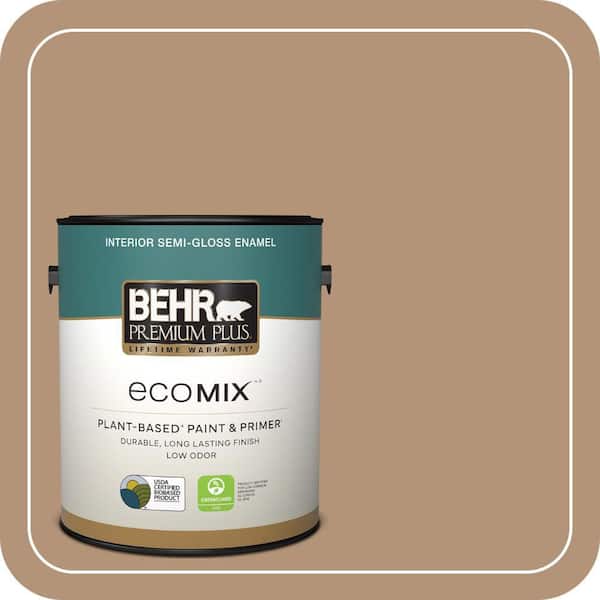 1 gal. Home Decorators Collection #HDC-FL14-6 Gingerbread Latte Semi-Gloss EcoMix Plant-Based Interior Paint & Primer