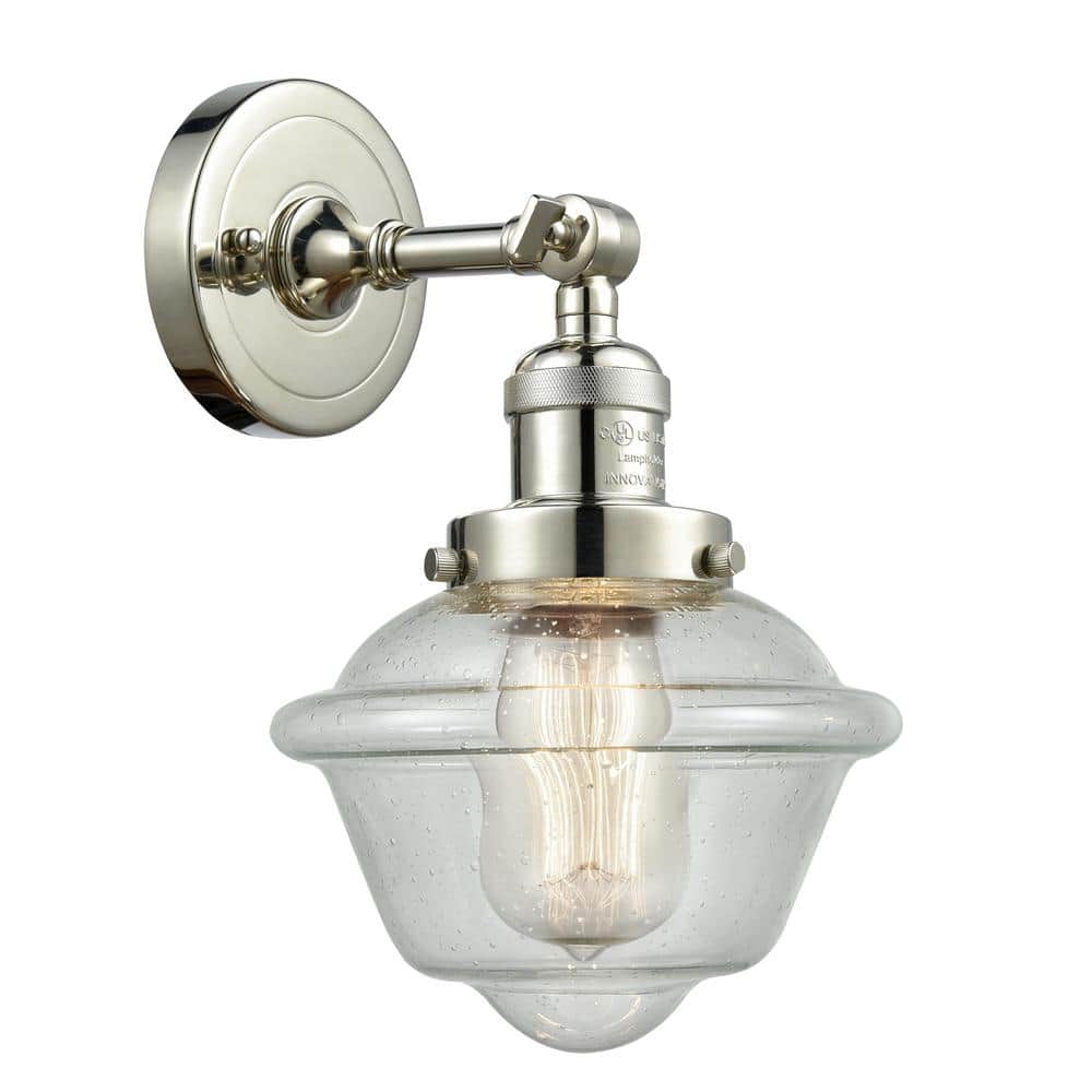 Oxford 1-Light Seedy, Polished Nickel Wall Sconce with Clear Glass Shade price history on PriceWatchPro