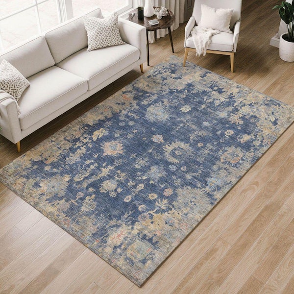 Chantille Machine Washable Indoor/Outdoor Abstract ACN2302 Navy 3 ft. x 5 ft. Area Rug